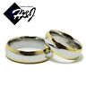 His & Hers 2 Pcs Stainless Steel 7mm Gold Silver Plain Wedding Band Ring Sets