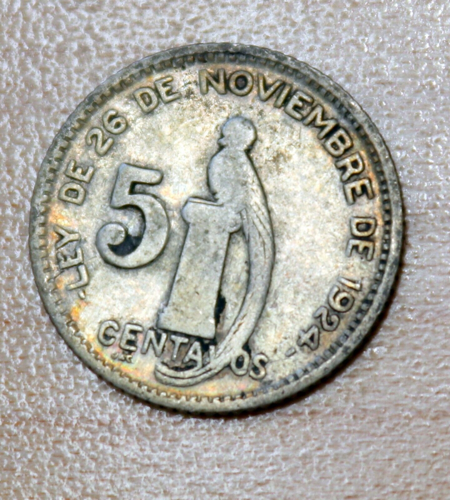 1948 Guatemala 5 Centavos Silver