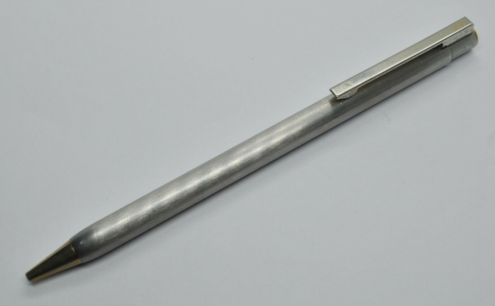 Faber Castell Ks50 Brushed Steel & Gold Trim Ballpoint Pen W.germany