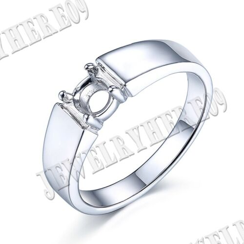 5.5mm Solid 14k White Gold Round Prong Setting Solitaire Engagement Band Ring
