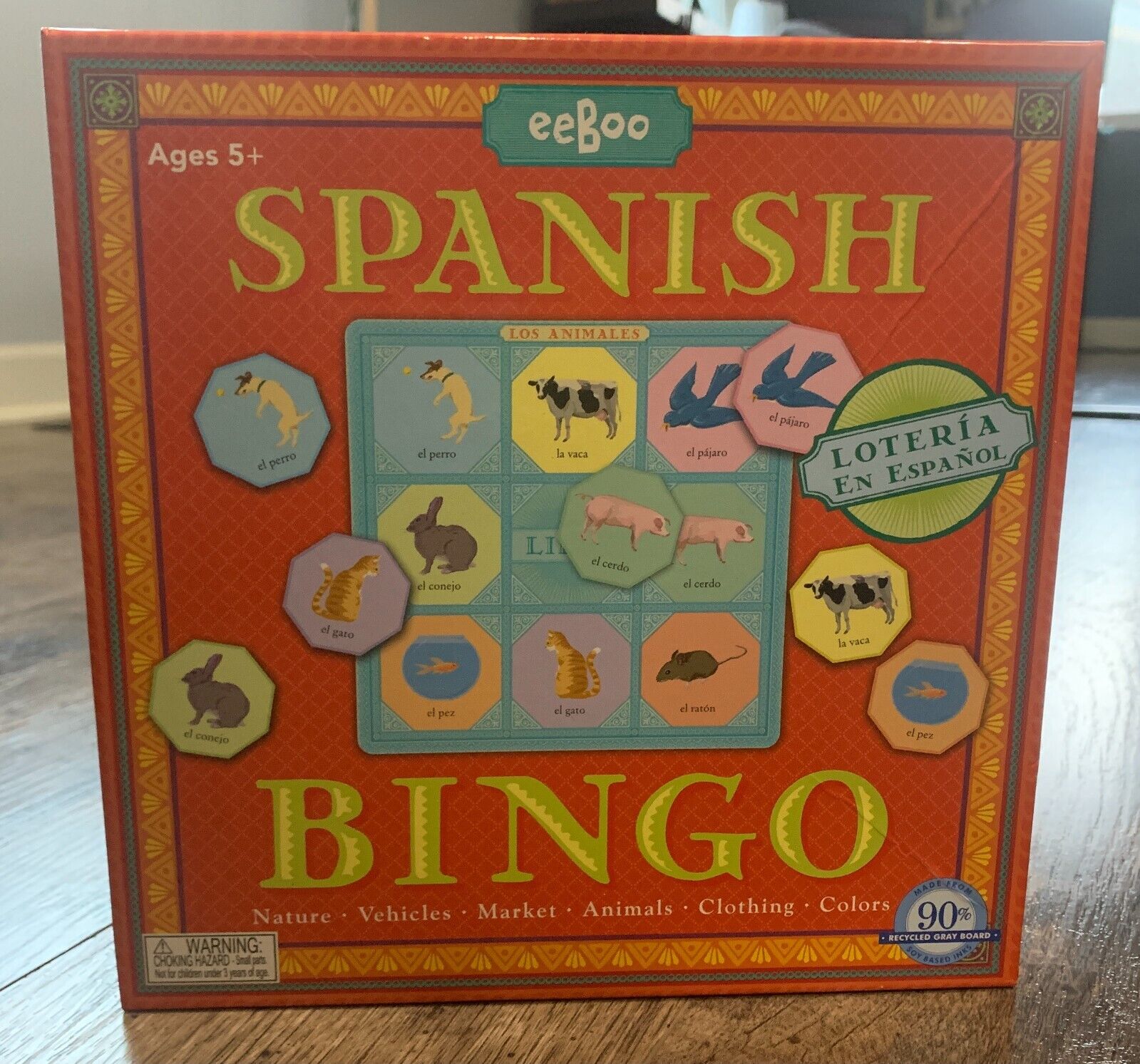 Spanish Bingo By Eeboo Pronunciation Guide Included Nature Vehicles Animals Etc