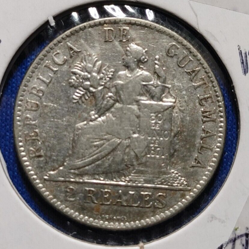 Guatemala Silver 2 Reales 1898 Good Coin Good Condition