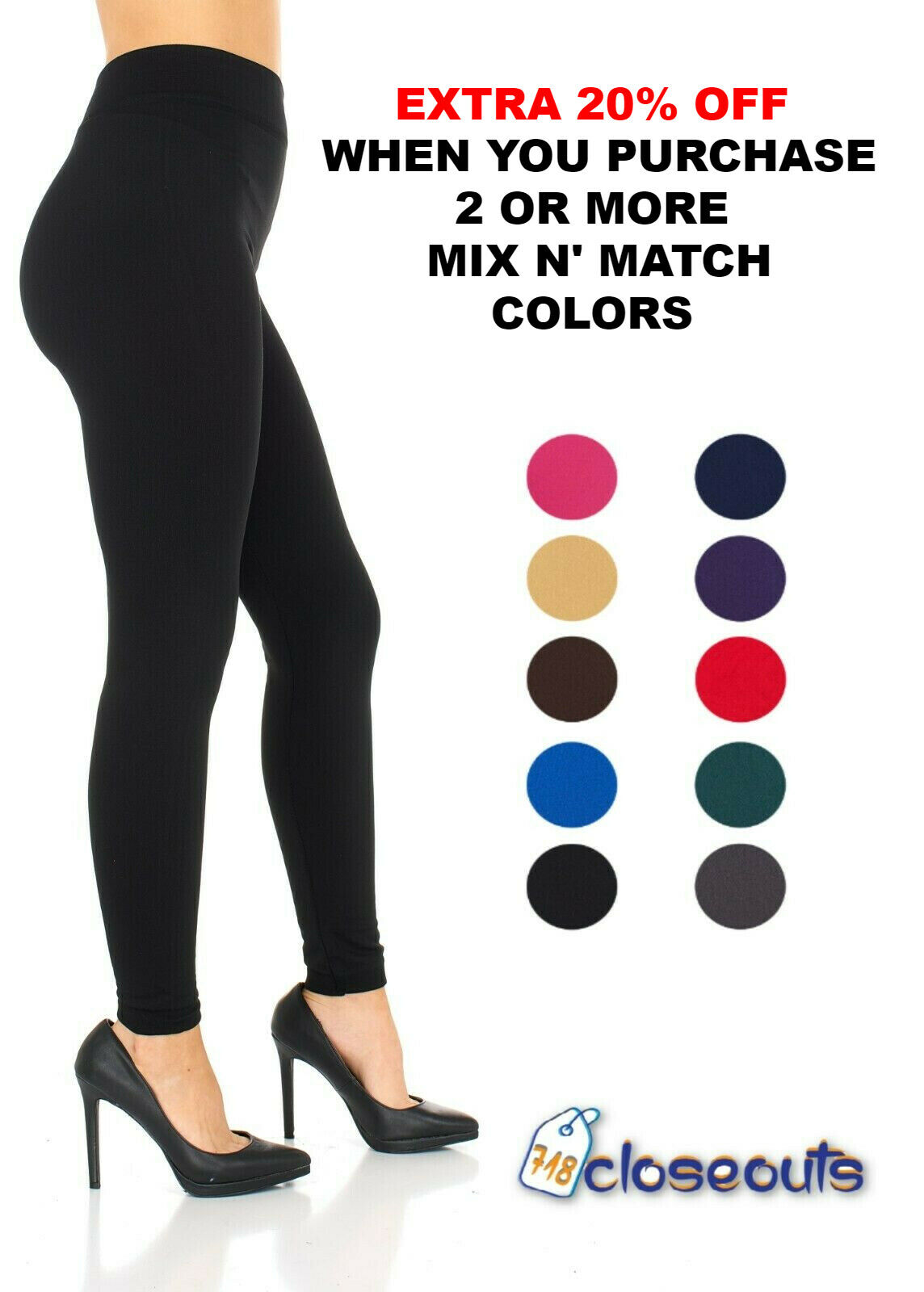 Women's Fleece Lined Leggings Solid Colors Winter Thick Warm Thermal Stretchy