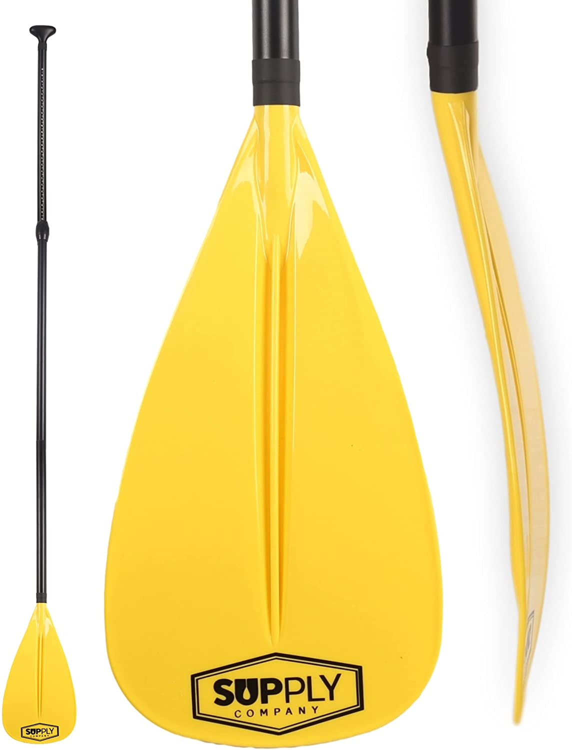 Sup Paddles Adjustable Stand-up Paddle Oars Paddleboard Yellow 3-pcs Sup Supply