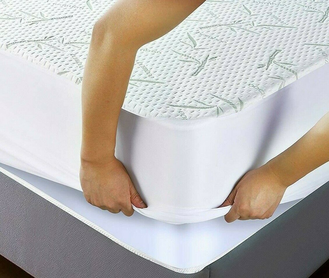 Bamboo Mattress Protector Waterproof Soft Hypoallergenic Fitted Cover Pad Sizes