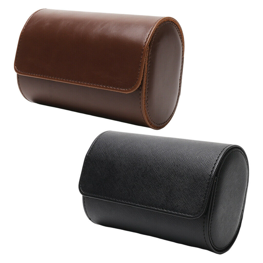2slot Smart Watch Travel Case Pu Leather Organizer Bracket Collector Gift