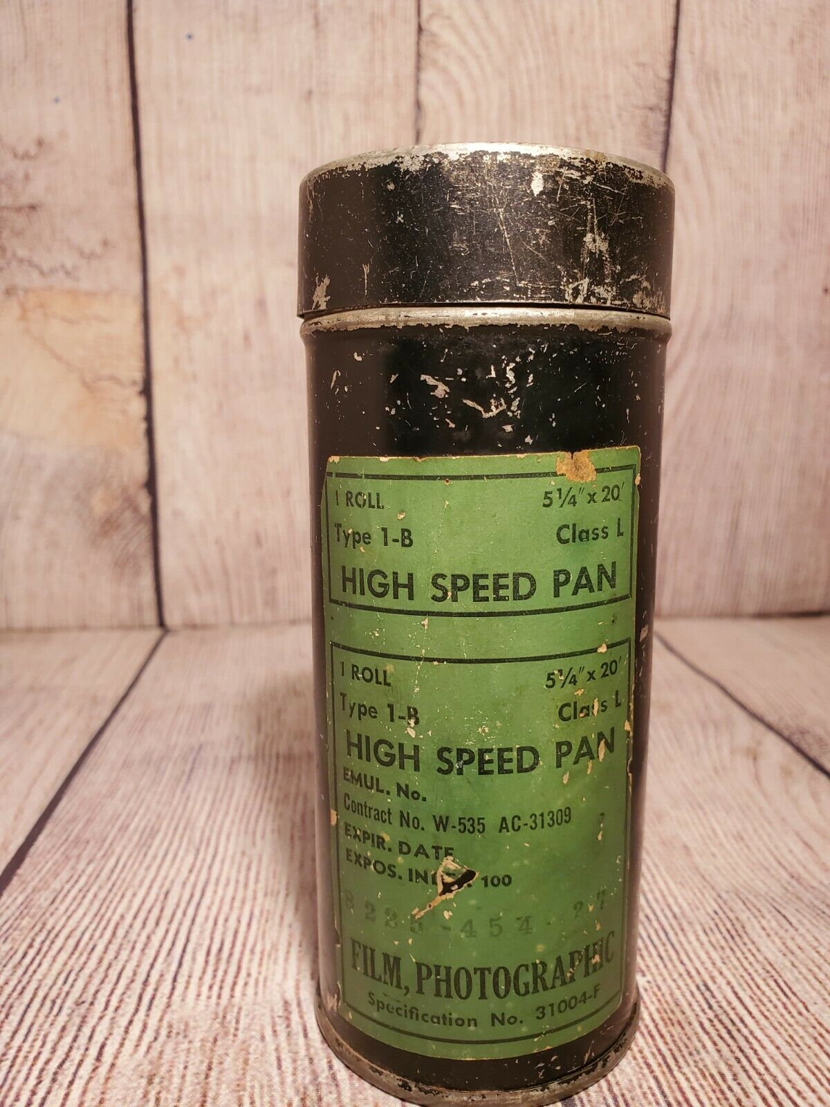 High Speed Pan Class L Film Roll Empty Cannister W-535 Ac31309 Wwii Era  1940